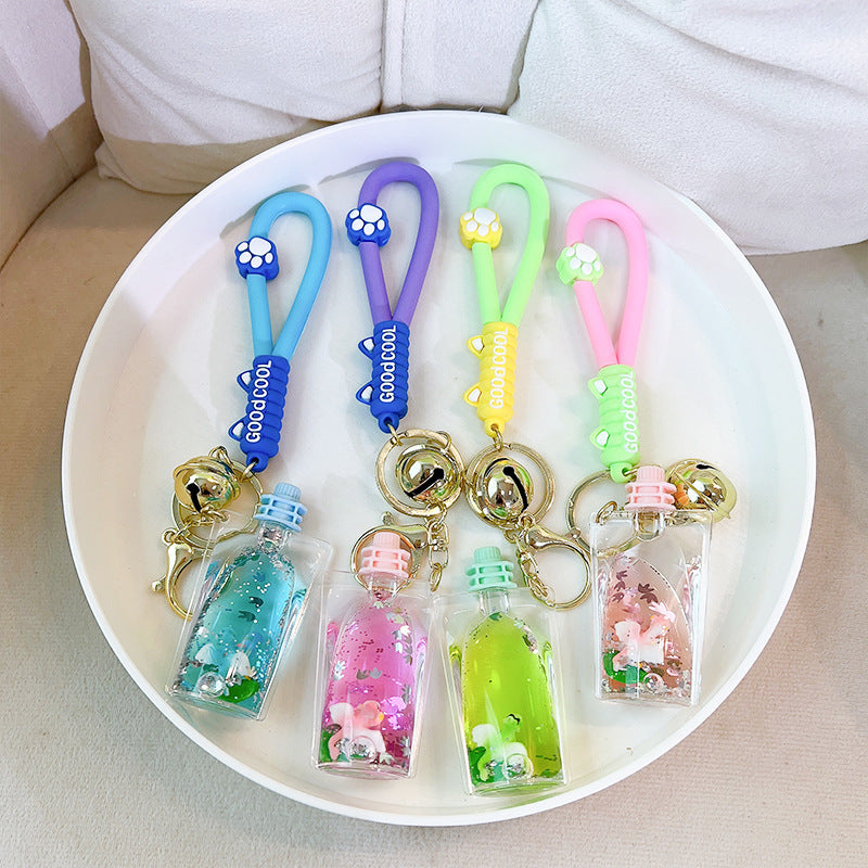 Wholesale Acrylic Oiled Dinosaur Jelly Bottle Keychain